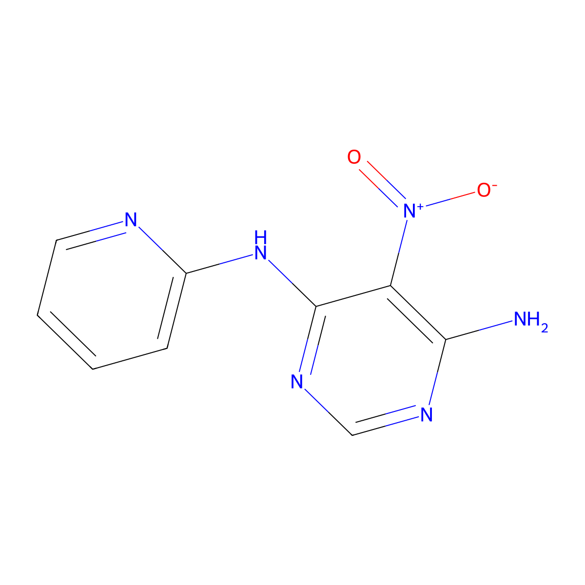 5-nitro-N-2-pyridinyl-4,6-pyrimidinediamine molecular structure, CAS 497063-63-5