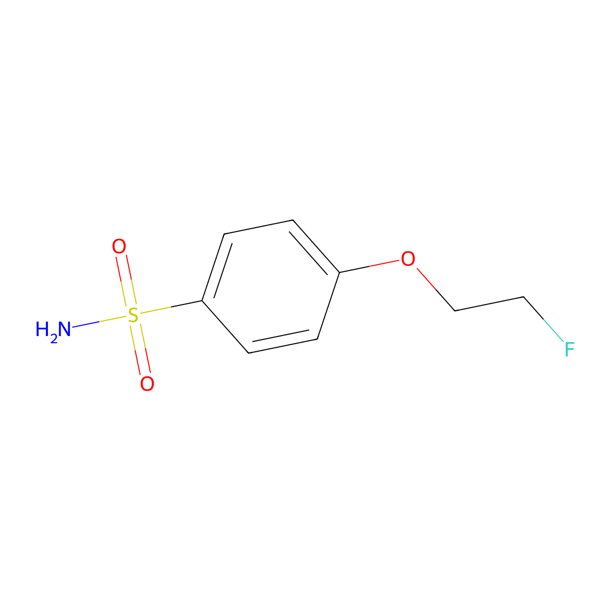 4-(2-Fluoroethoxy)benzene-1-sulfonamide molecular structure, CAS 497066-08-7