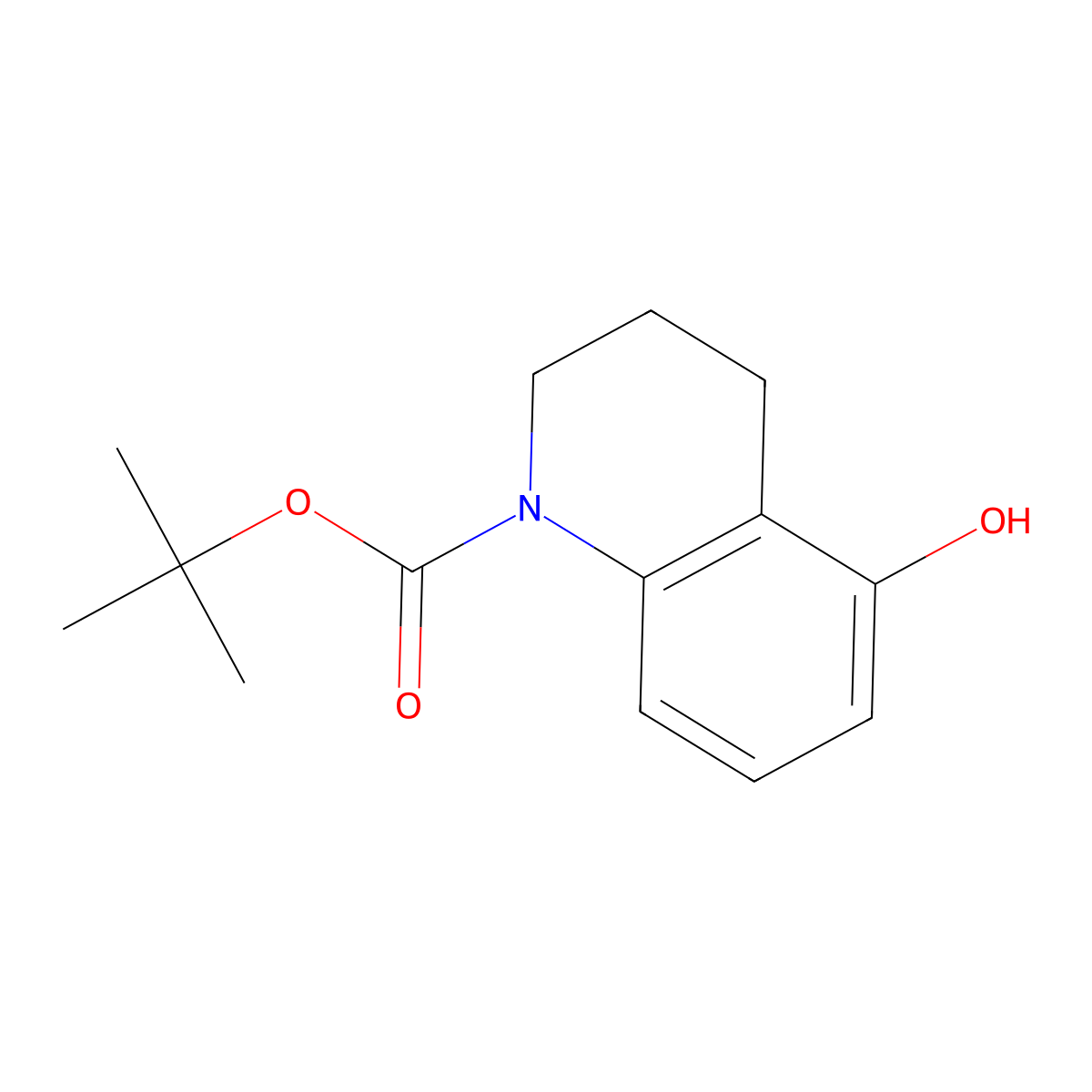 Tert-butyl 5-hydroxy-3,4-dihydroquinoline-1(2H)-carboxylate molecular structure, CAS 497068-73-2