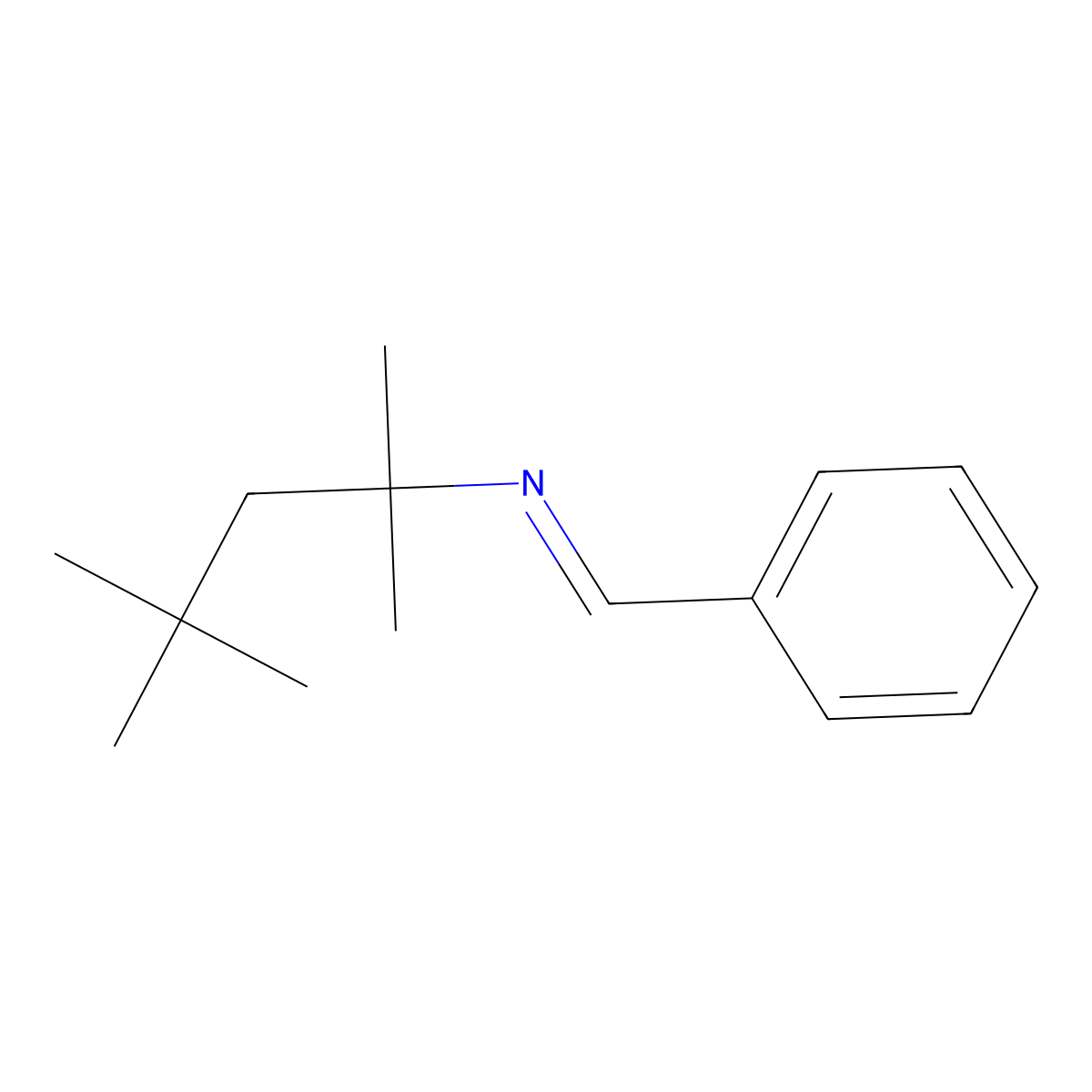 1-phenyl-N-(2,4,4-trimethylpentan-2-yl)methanimine molecular structure, CAS 49707-52-0
