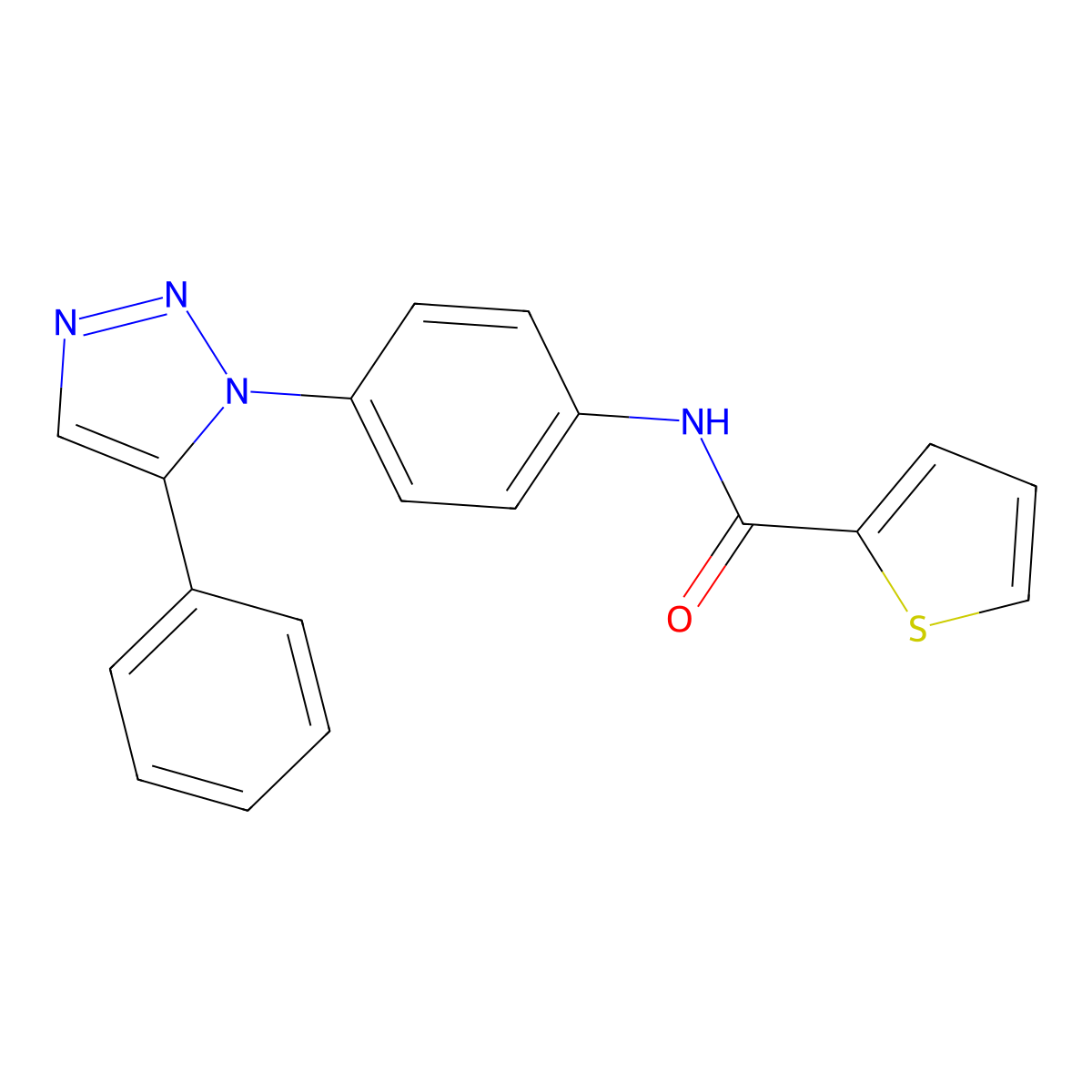 N-[4-(5-phenyl-1H-1,2,3-triazol-1-yl)phenyl]thiophene-2-carboxamide molecular structure, CAS 497071-60-0