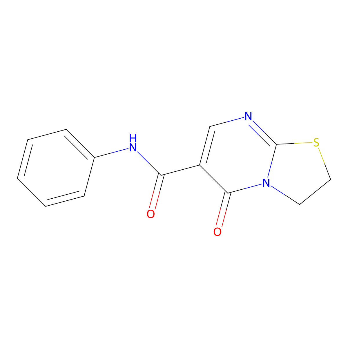 5-oxo-N-phenyl-3,5-dihydro-2H-thiazolo[3,2-a]pyrimidine-6-carboxamide molecular structure, CAS 497072-40-9