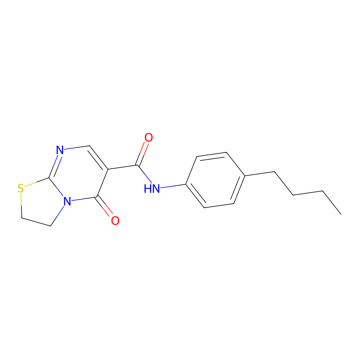 N-(4-butylphenyl)-5-oxo-3,5-dihydro-2H-thiazolo[3,2-a]pyrimidine-6-carboxamide molecular structure, CAS 497072-43-2