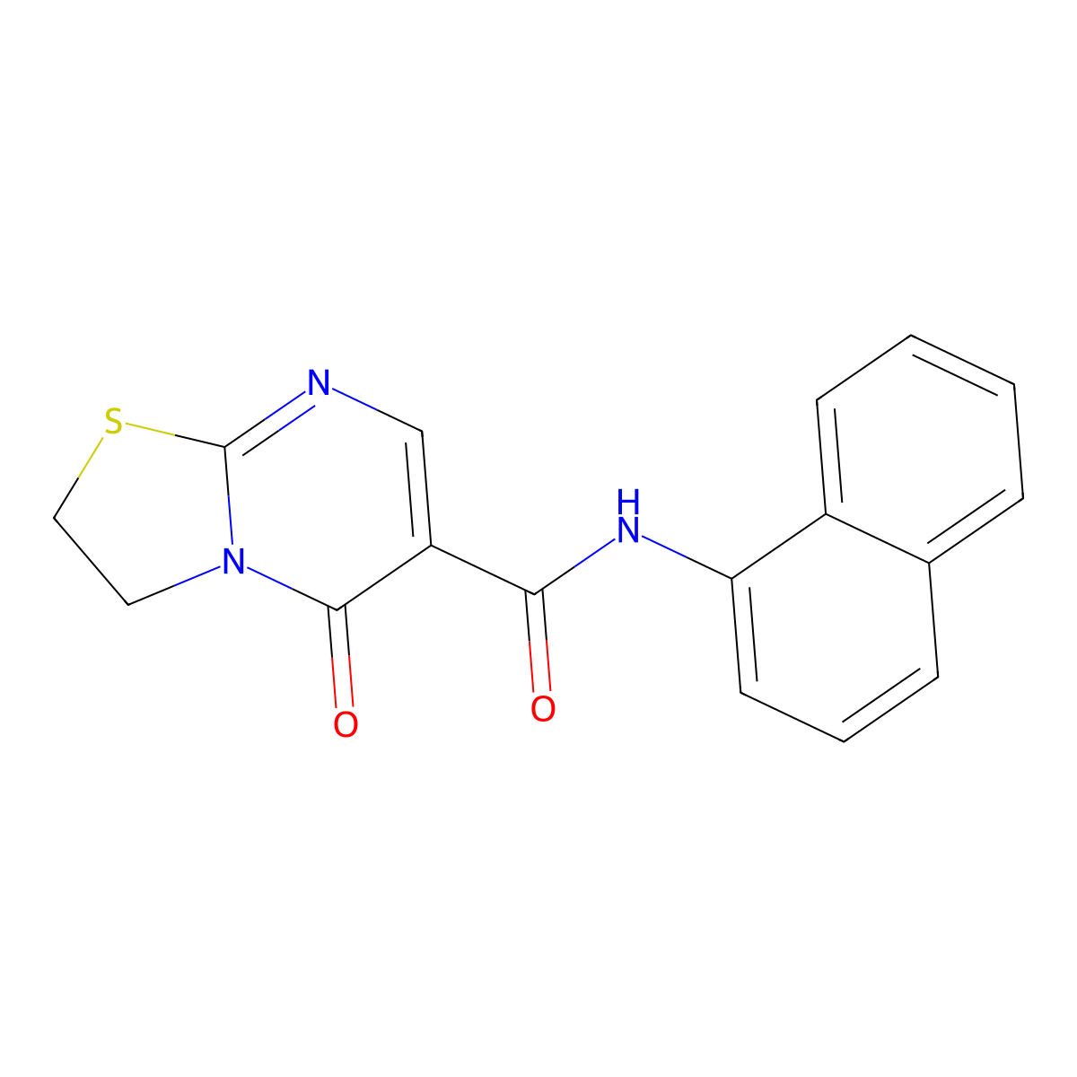 N-(naphthalen-1-yl)-5-oxo-3,5-dihydro-2H-thiazolo[3,2-a]pyrimidine-6-carboxamide molecular structure, CAS 497072-50-1