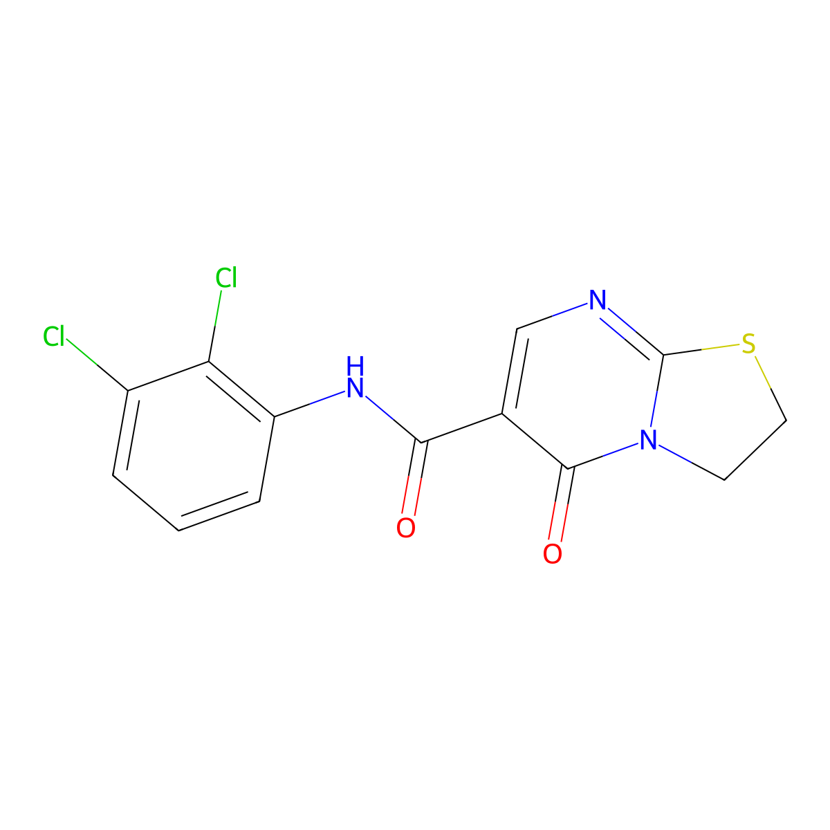 5H-Thiazolo[3,2-a]pyrimidine-6-carboxylic acid, 5-oxo-2,3-dihydro-, (2,3-dichlorophenyl)amide molecular structure, CAS 497072-51-2