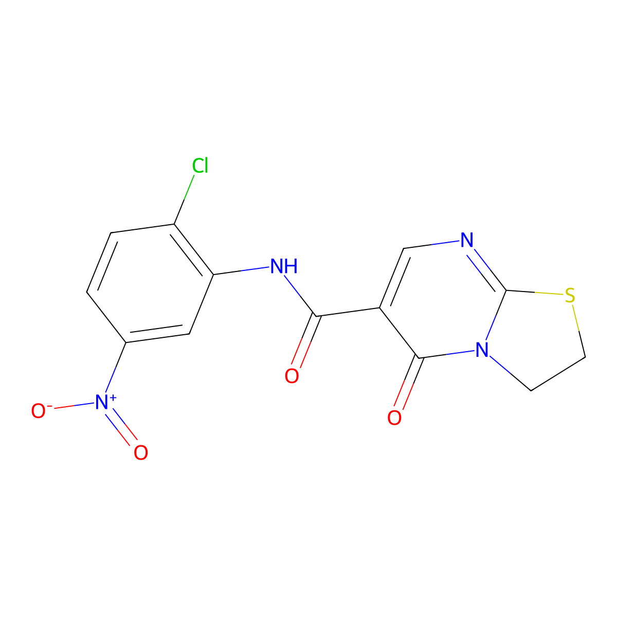 N-(2-chloro-5-nitrophenyl)-5-oxo-3,5-dihydro-2H-thiazolo[3,2-a]pyrimidine-6-carboxamide molecular structure, CAS 497072-52-3