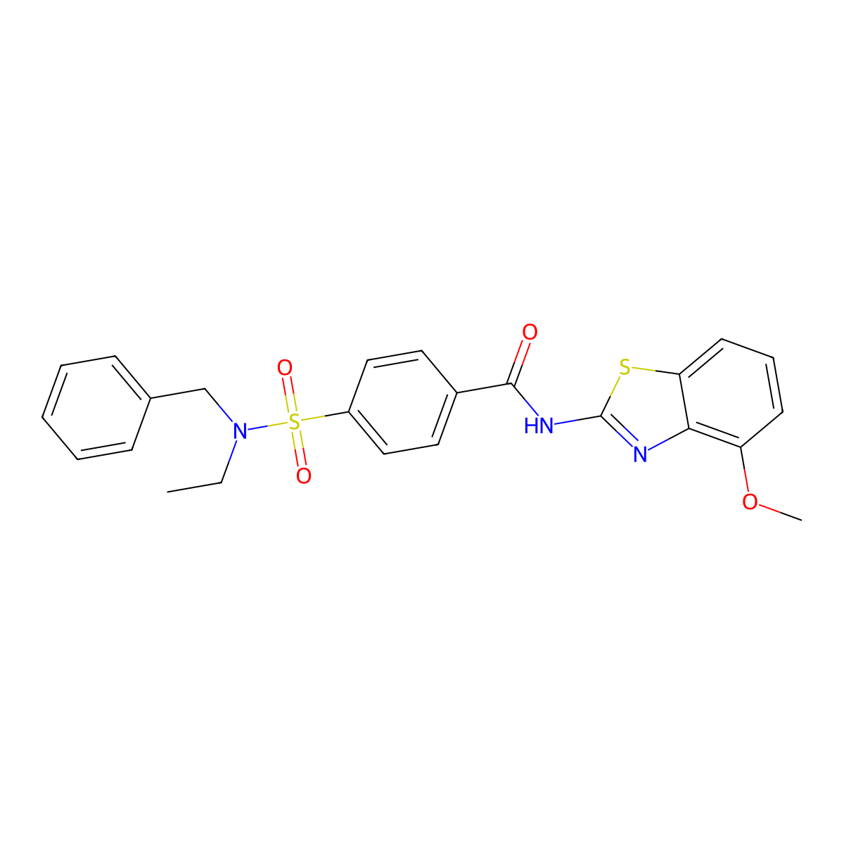 4-[benzyl(ethyl)sulfamoyl]-N-(4-methoxy-1,3-benzothiazol-2-yl)benzamide molecular structure, CAS 497073-59-3