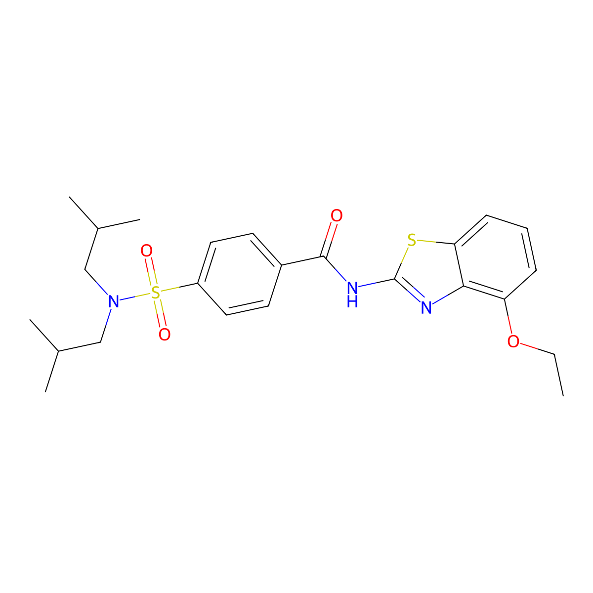 4-[bis(2-methylpropyl)sulfamoyl]-N-(4-ethoxy-1,3-benzothiazol-2-yl)benzamide molecular structure, CAS 497073-61-7