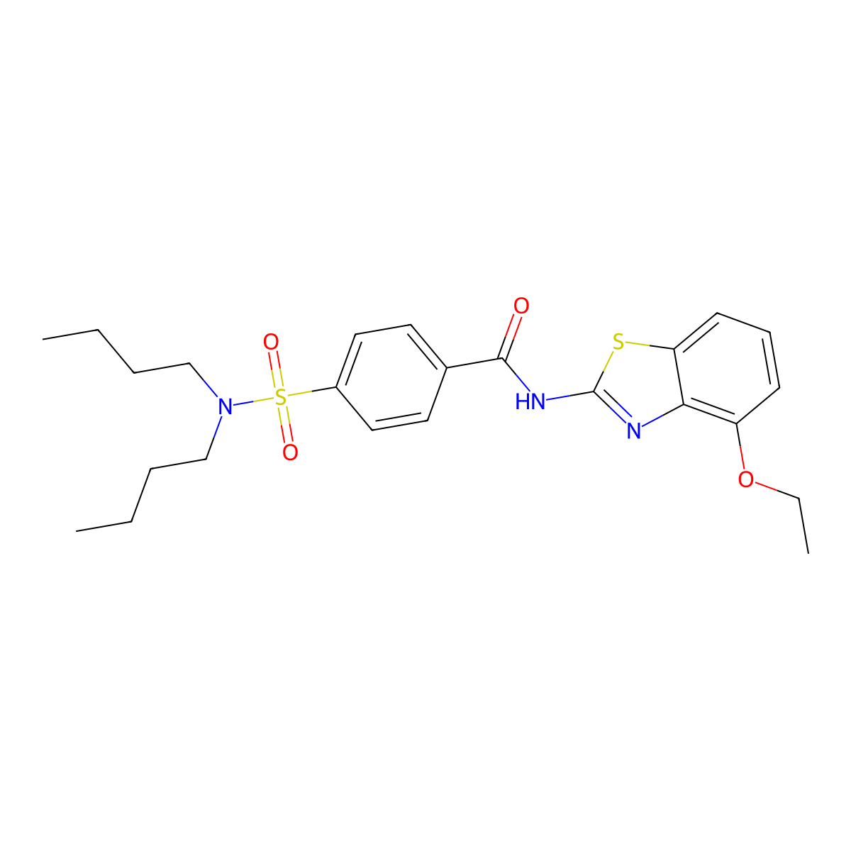 4-(dibutylsulfamoyl)-N-(4-ethoxy-1,3-benzothiazol-2-yl)benzamide molecular structure, CAS 497073-63-9