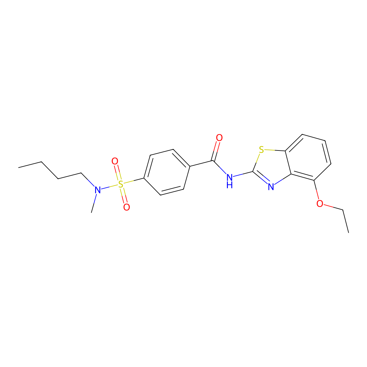4-[butyl(methyl)sulfamoyl]-N-(4-ethoxy-1,3-benzothiazol-2-yl)benzamide molecular structure, CAS 497073-65-1