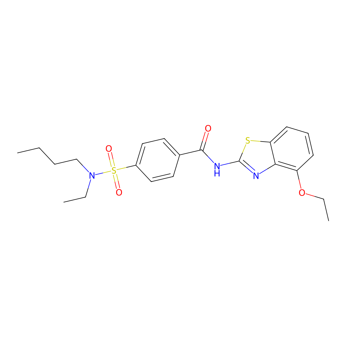 4-[butyl(ethyl)sulfamoyl]-N-(4-ethoxy-1,3-benzothiazol-2-yl)benzamide molecular structure, CAS 497073-66-2