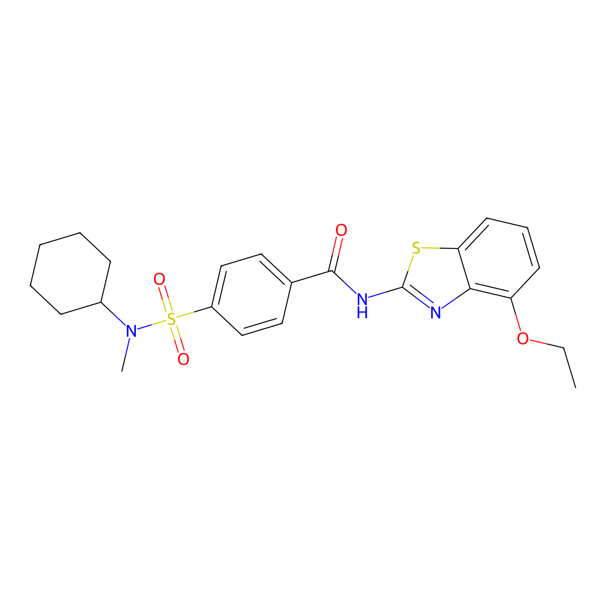 4-[cyclohexyl(methyl)sulfamoyl]-N-(4-ethoxy-1,3-benzothiazol-2-yl)benzamide molecular structure, CAS 497073-68-4