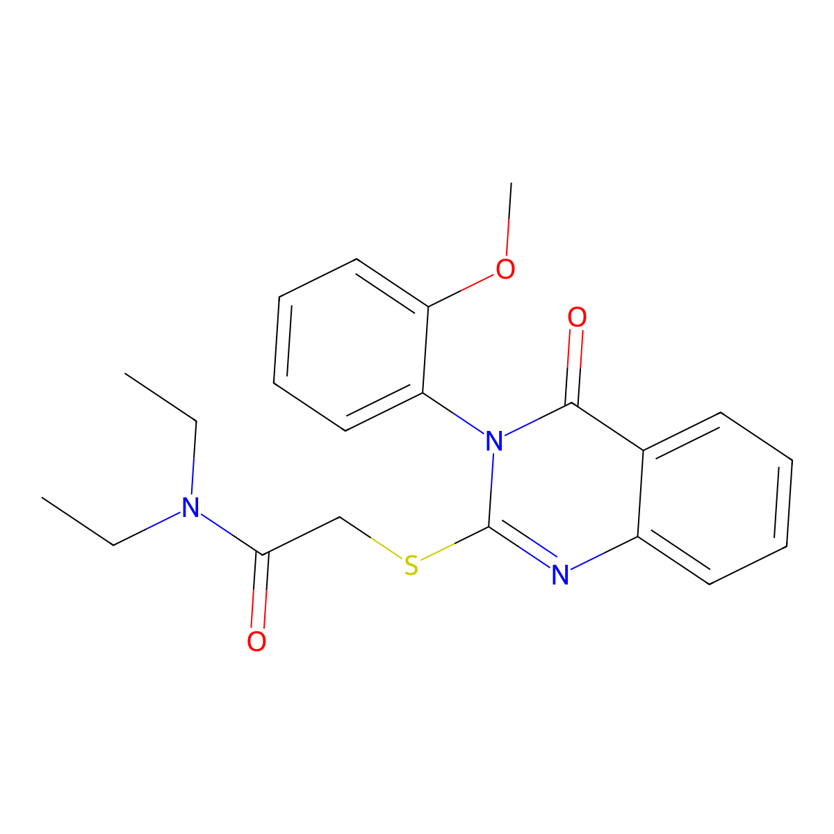 N,N-diethyl-2-[3-(2-methoxyphenyl)-4-oxoquinazolin-2-yl]sulfanylacetamide molecular structure, CAS 497076-25-2