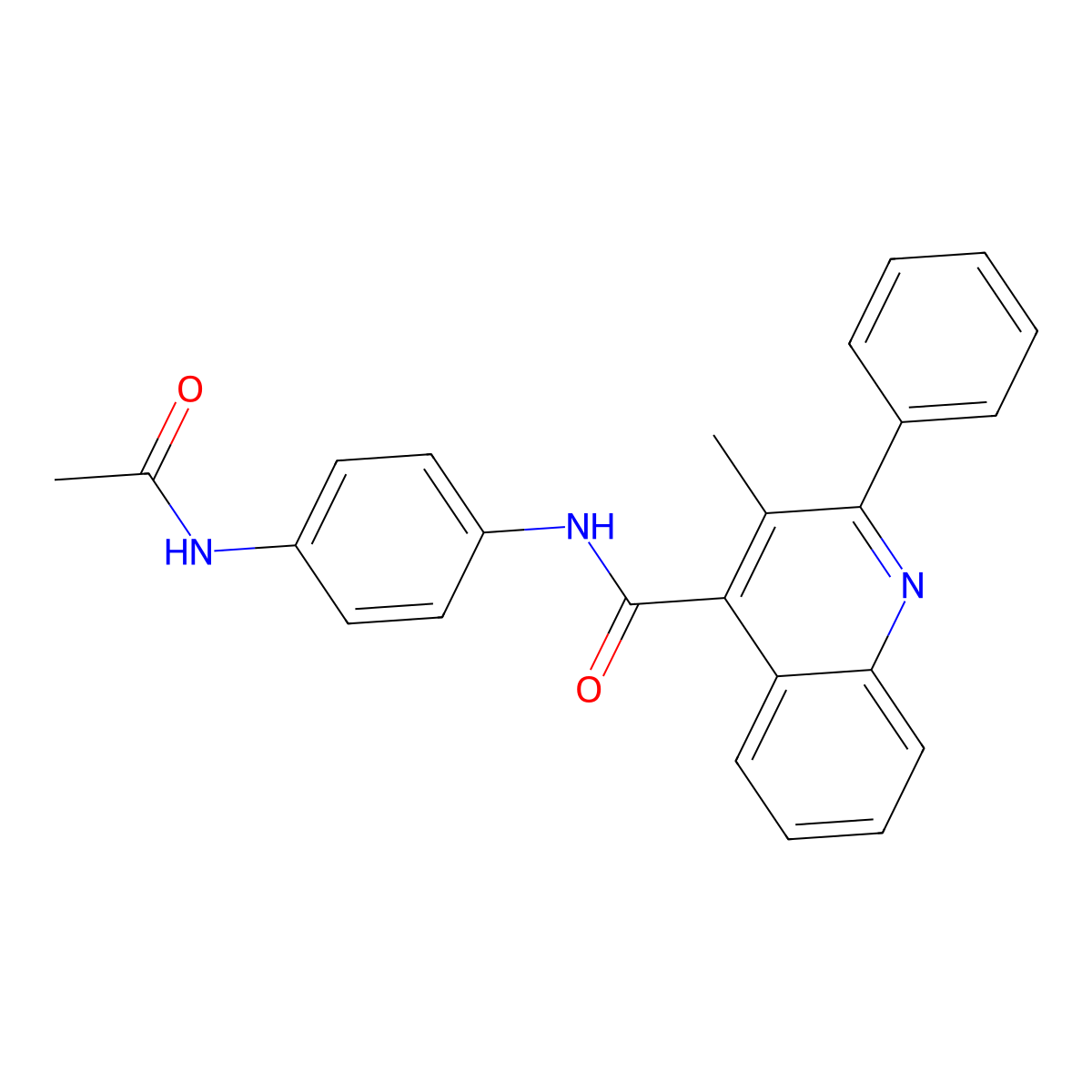 N-(4-acetamidophenyl)-3-methyl-2-phenylquinoline-4-carboxamide molecular structure, CAS 497076-31-0