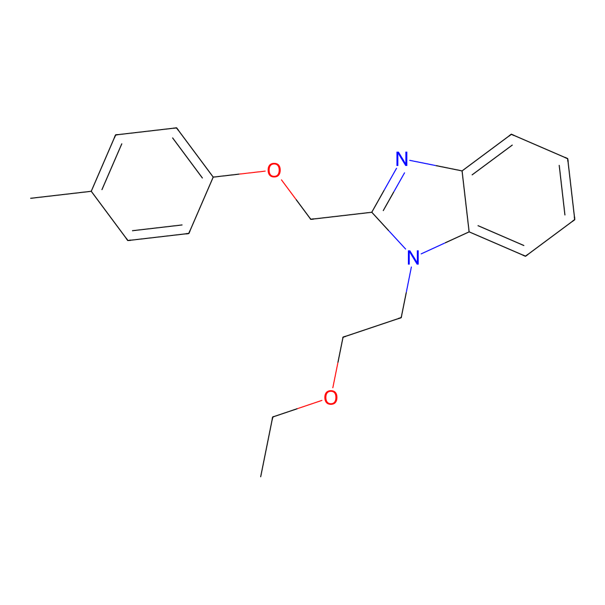 1-(2-Ethoxy-ethyl)-2-p-tolyloxymethyl-1H-benzoimidazole molecular structure, CAS 497076-38-7