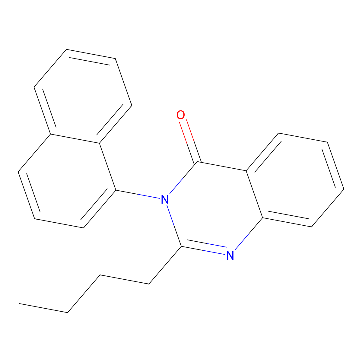 2-Butyl-3-naphthalen-1-ylquinazolin-4-one molecular structure, CAS 497076-45-6