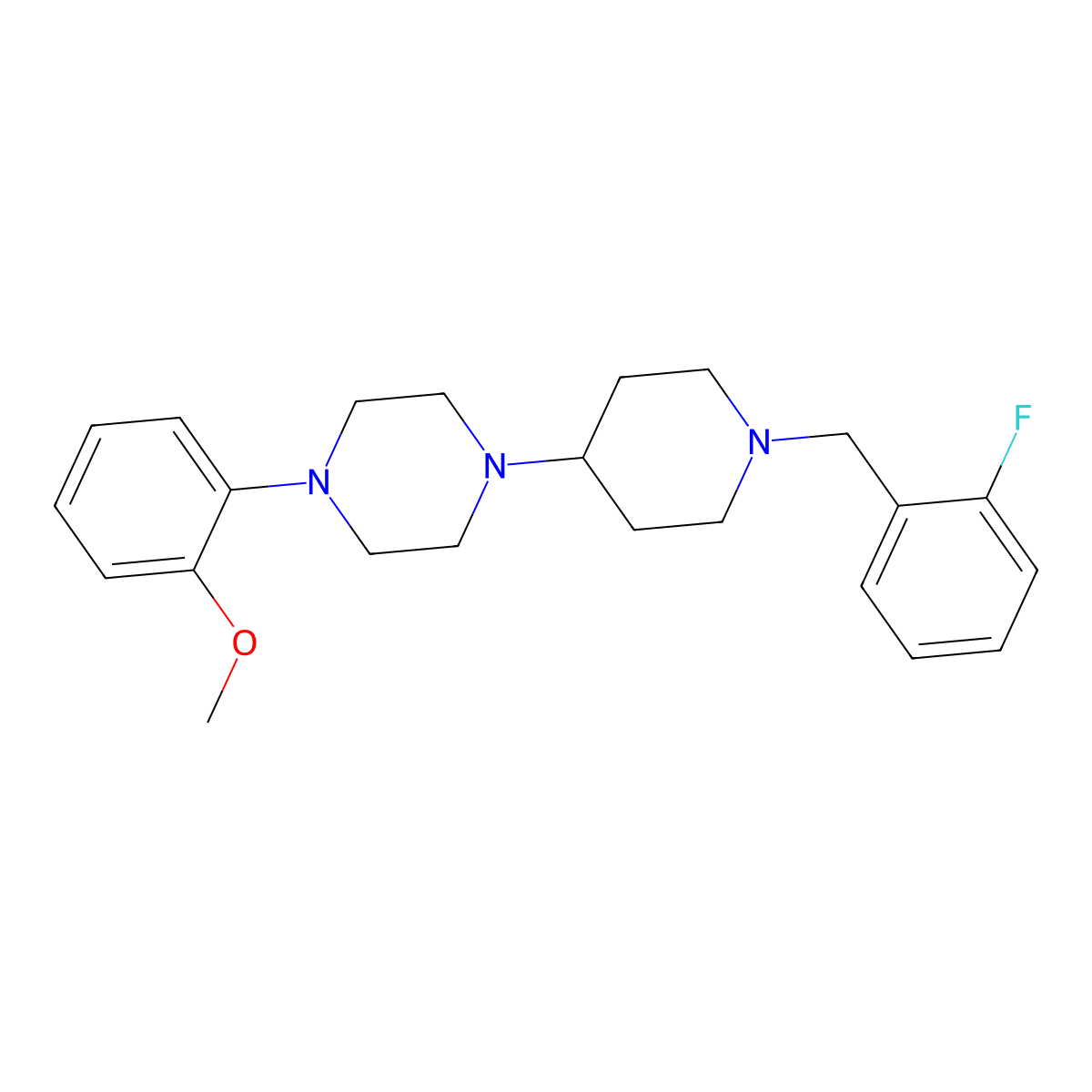 1-[1-[(2-Fluorophenyl)methyl]piperidin-4-yl]-4-(2-methoxyphenyl)piperazine molecular structure, CAS 497076-52-5