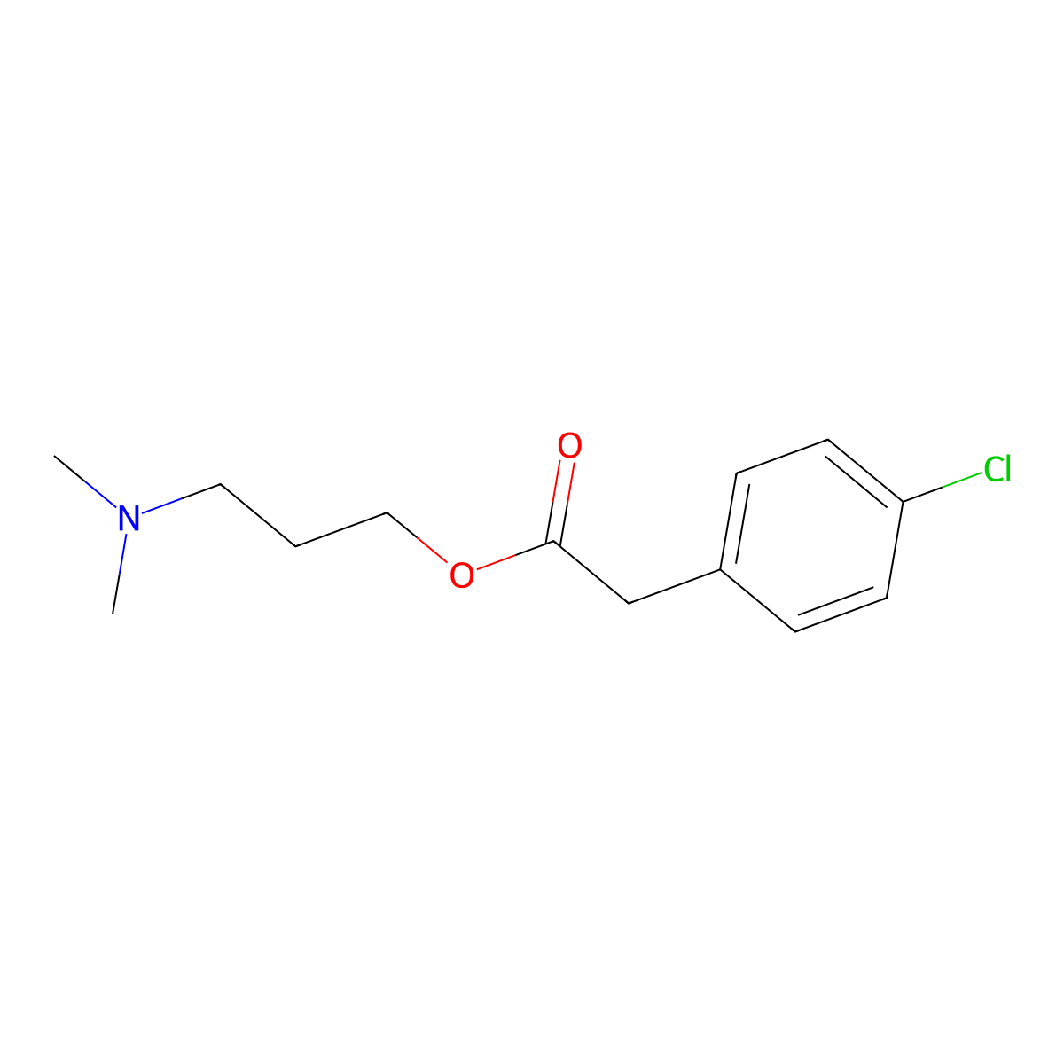 3-(Dimethylamino)propyl (4-chlorophenyl)acetate molecular structure, CAS 497077-21-1