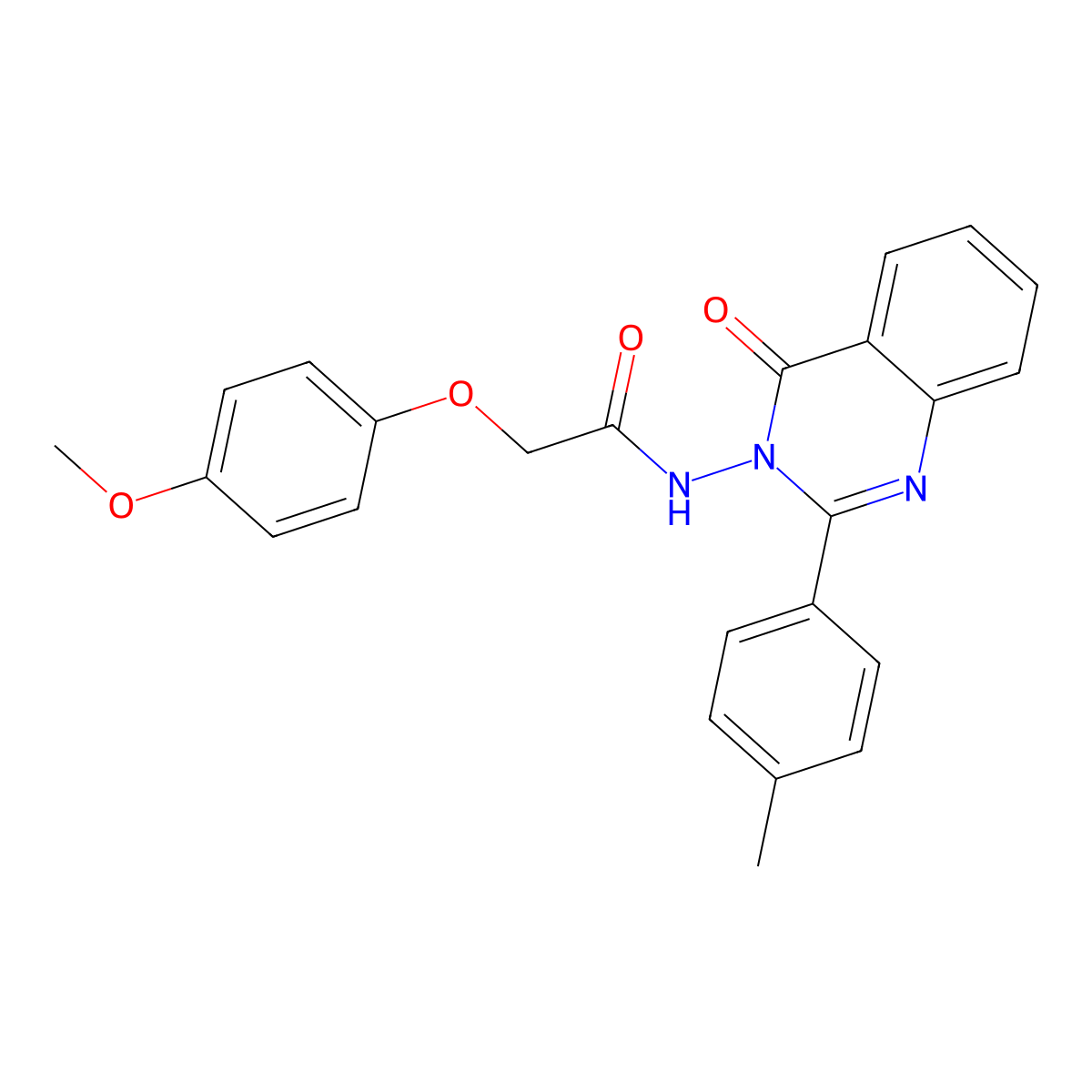 2-(4-methoxyphenoxy)-N-[2-(4-methylphenyl)-4-oxoquinazolin-3(4H)-yl]acetamide molecular structure, CAS 497077-23-3