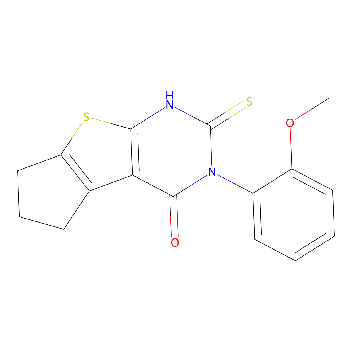 11-(2-Methoxyphenyl)-10-sulfanyl-7-thia-9,11-diazatricyclo[6.4.0.0,2,6]dodeca-1(8),2(6),9-trien-12-one molecular structure, CAS 497078-59-8