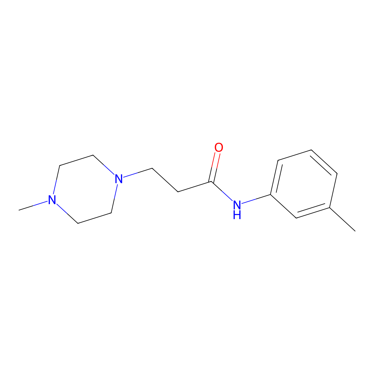 N-(3-methylphenyl)-3-(4-methylpiperazin-1-yl)propanamide molecular structure, CAS 497079-16-0