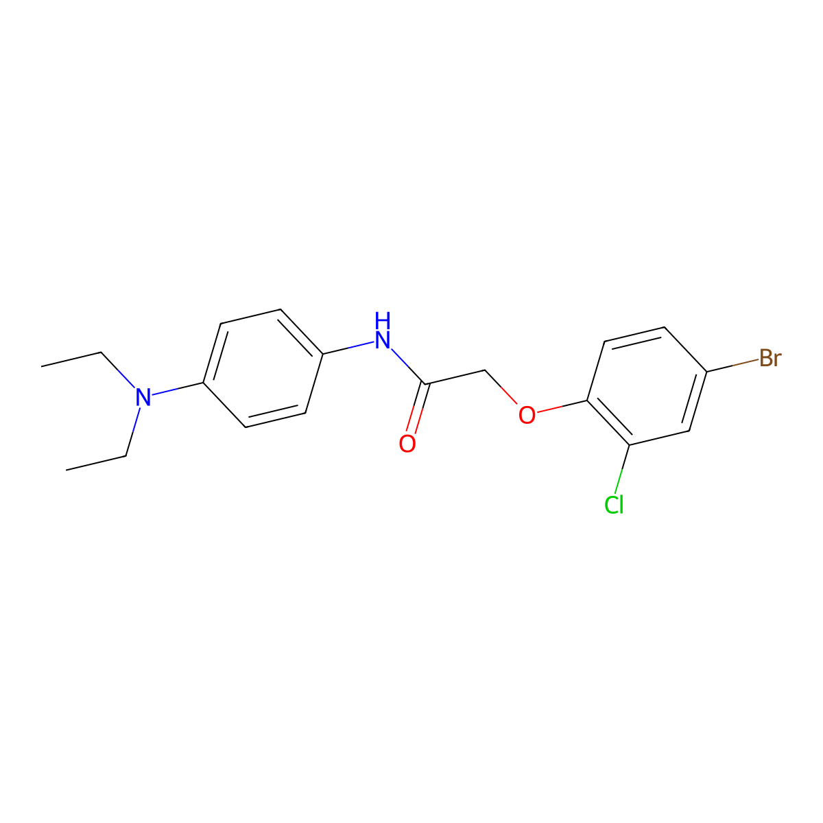 2-(4-bromo-2-chlorophenoxy)-N-[4-(diethylamino)phenyl]acetamide molecular structure, CAS 497081-47-7