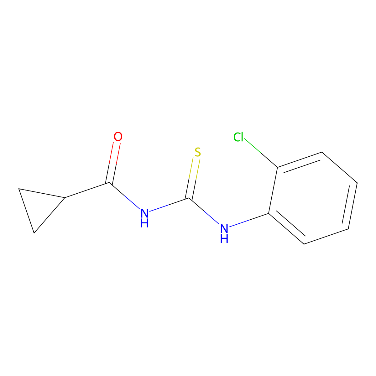 N-[(2-chlorophenyl)carbamothioyl]cyclopropanecarboxamide molecular structure, CAS 497081-60-4