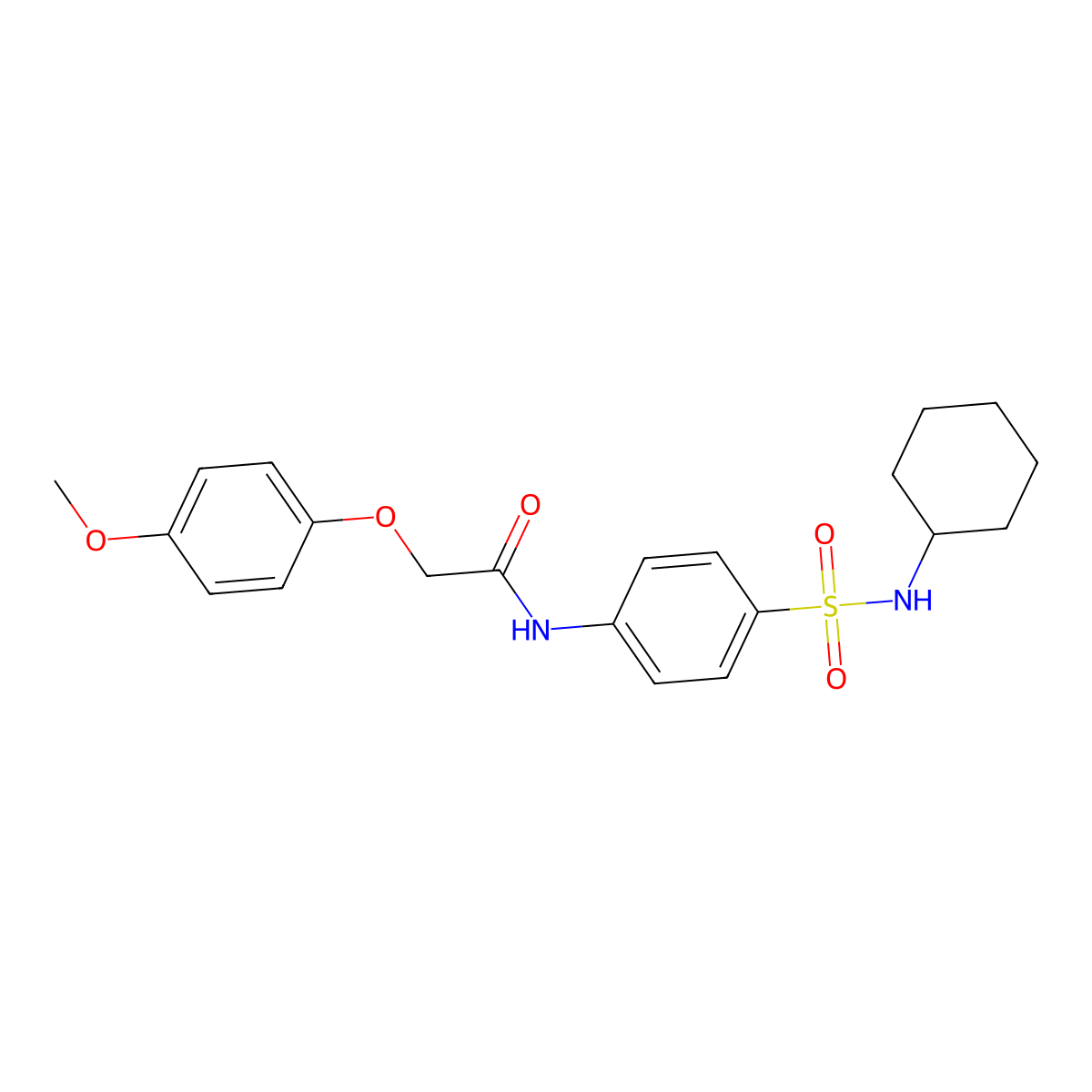 N-[4-(cyclohexylsulfamoyl)phenyl]-2-(4-methoxyphenoxy)acetamide molecular structure, CAS 497081-61-5