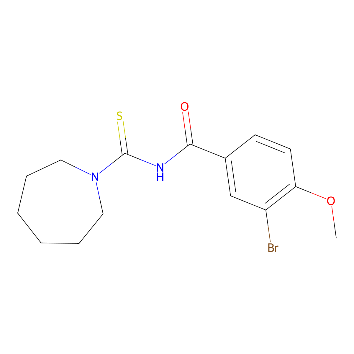 N-(azepane-1-carbothioyl)-3-bromo-4-methoxybenzamide molecular structure, CAS 497081-71-7