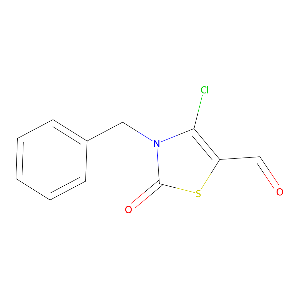 3-Benzyl-4-chloro-2-oxo-2,3-dihydro-1,3-thiazole-5-carbaldehyde molecular structure, CAS 497082-20-9