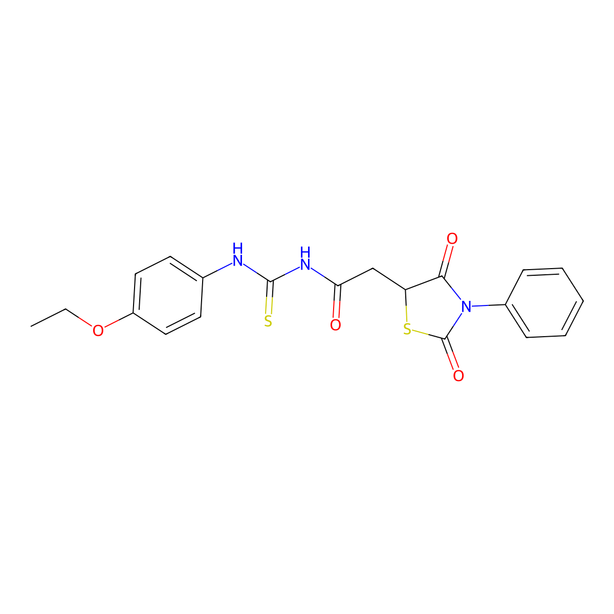 2-(2,4-dioxo-3-phenyl-1,3-thiazolidin-5-yl)-N-[(4-ethoxyphenyl)carbamothioyl]acetamide molecular structure, CAS 497082-41-4