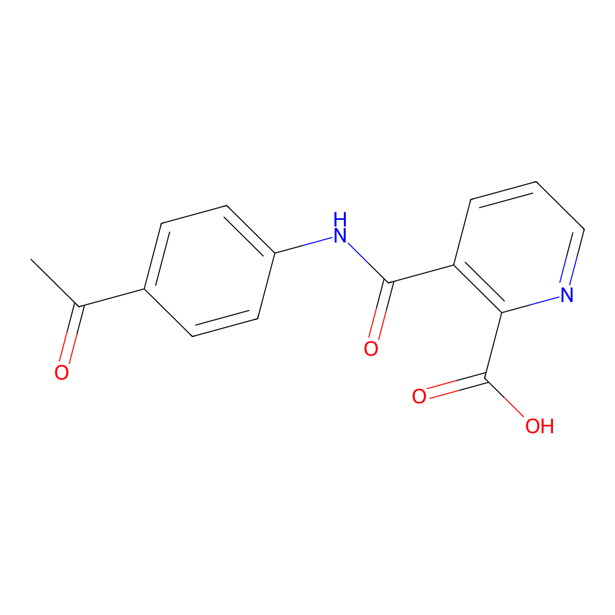 3-[(4-acetylphenyl)carbamoyl]pyridine-2-carboxylic Acid molecular structure, CAS 497083-20-2