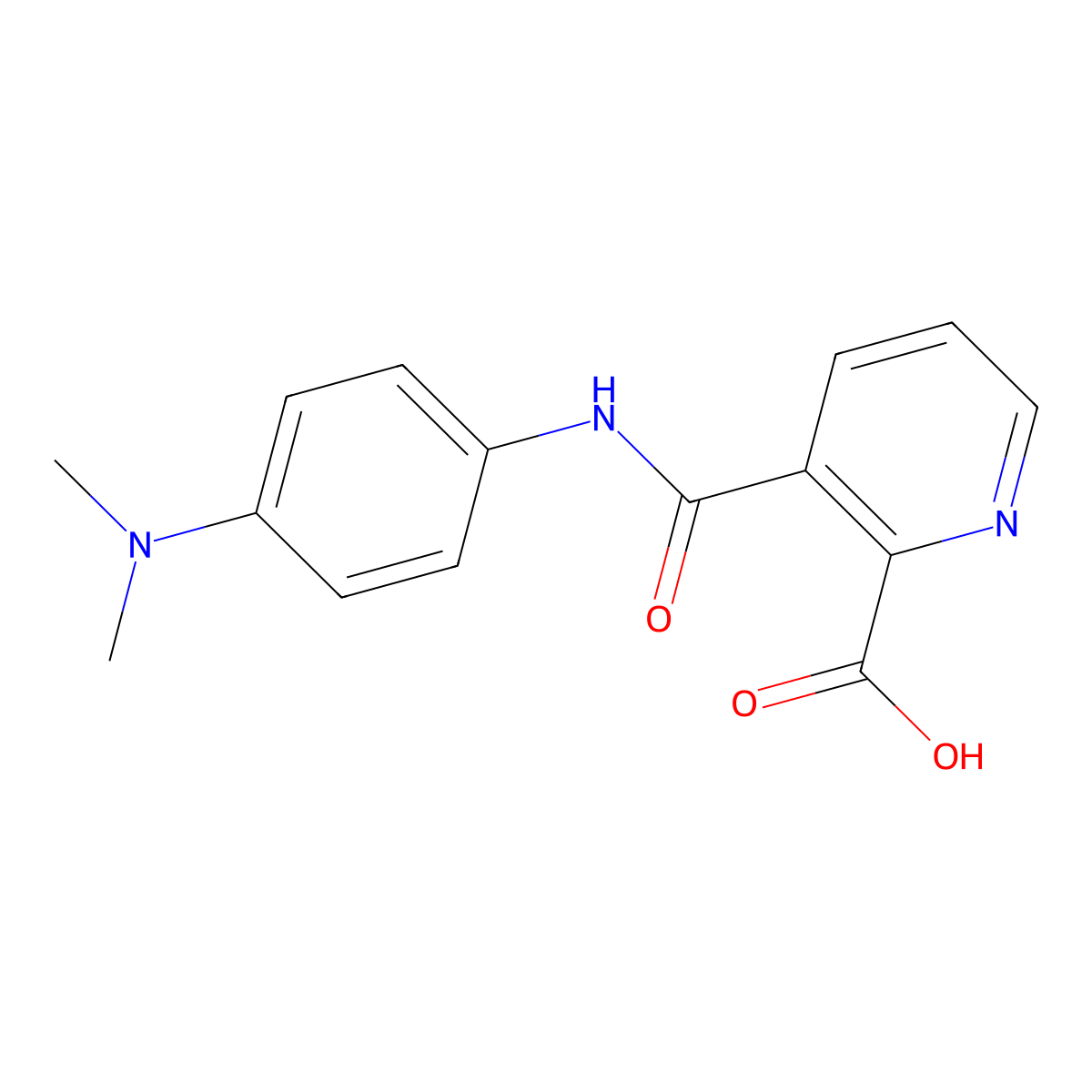 3-(N-(4-(Dimethylamino)phenyl)carbamoyl)pyridine-2-carboxylic acid molecular structure, CAS 497083-22-4