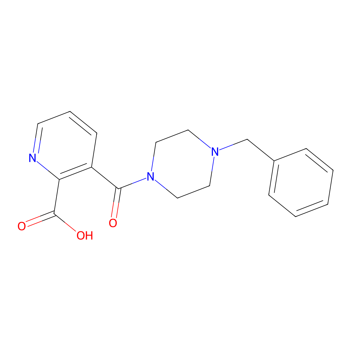 3-(4-benzylpiperazine-1-carbonyl)pyridine-2-carboxylic Acid molecular structure, CAS 497083-24-6