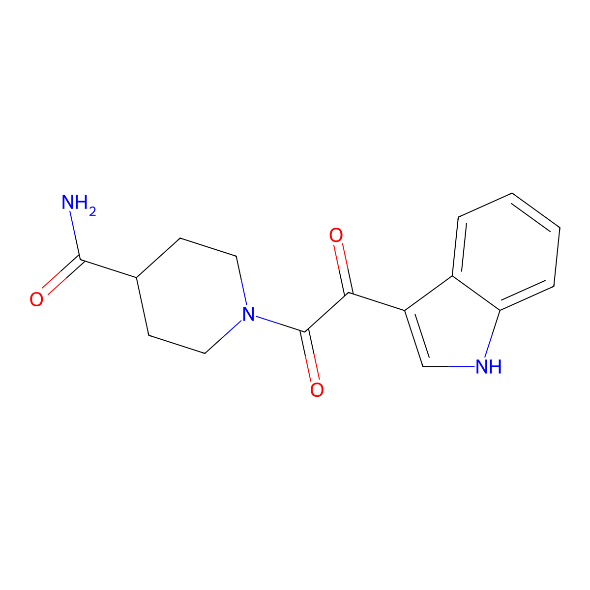 1-[2-(1H-indol-3-yl)-2-oxoacetyl]piperidine-4-carboxamide molecular structure, CAS 497083-27-9