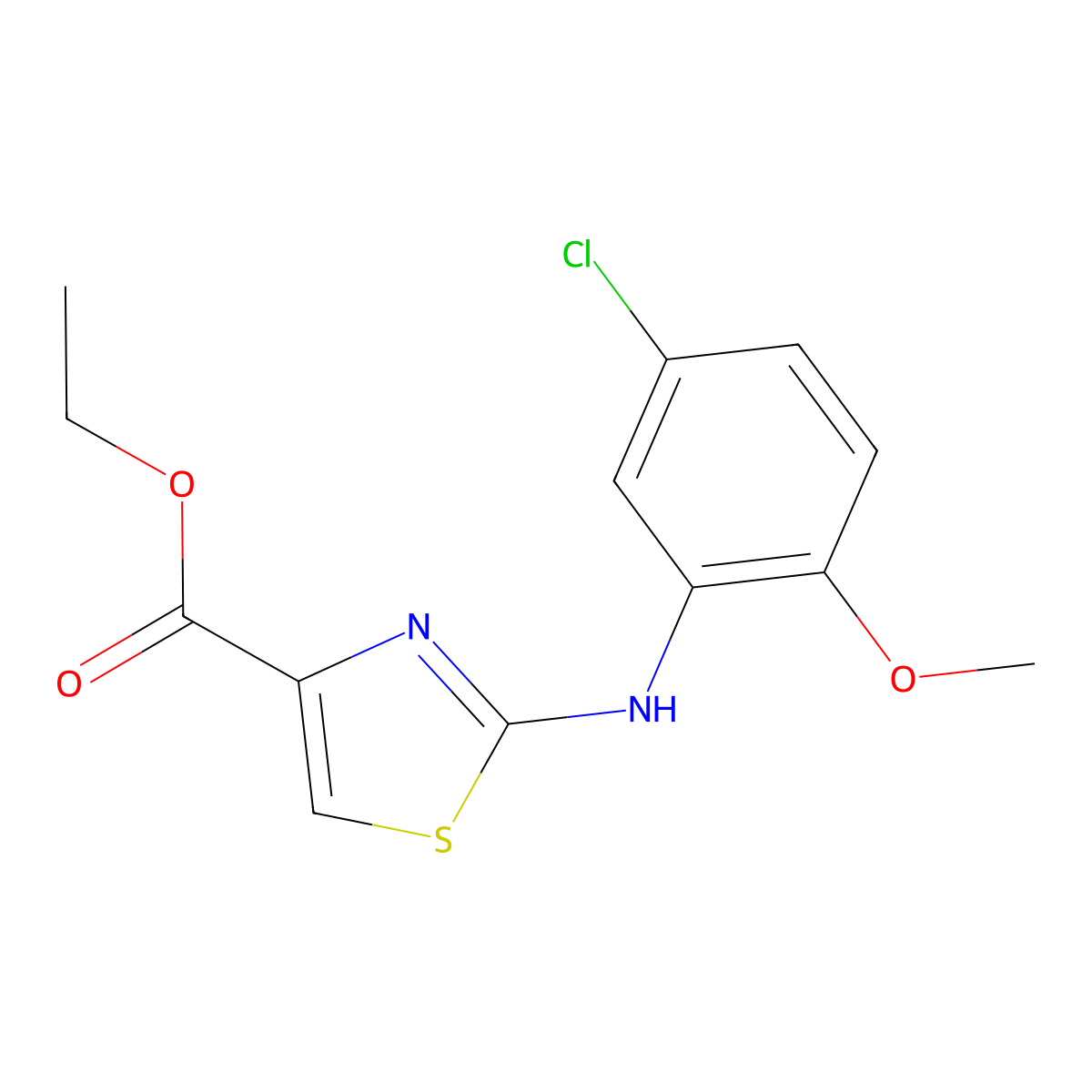 Ethyl 4-((5-chloro-2-methoxyphenyl)amino)-3,5-thiazolecarboxylate molecular structure, CAS 497083-37-1