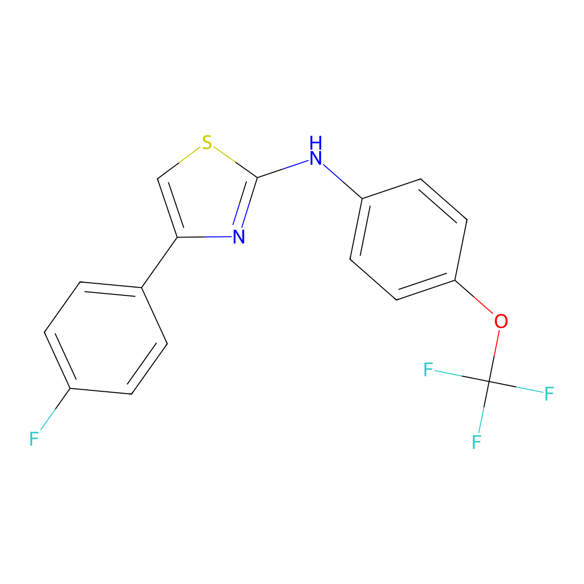 4-(4-fluorophenyl)-N-[4-(trifluoromethoxy)phenyl]-1,3-thiazol-2-amine molecular structure, CAS 497083-39-3