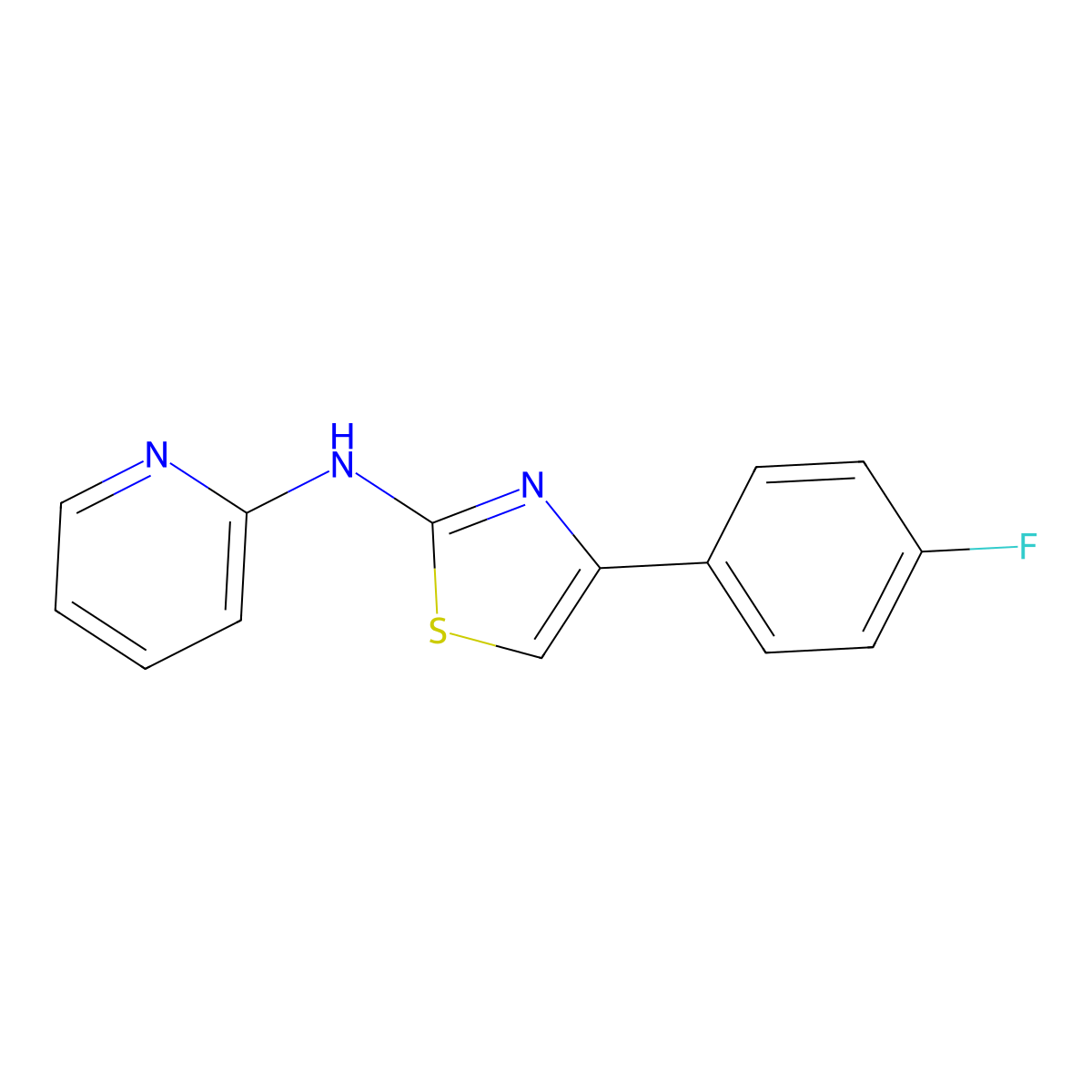 (4-(4-Fluorophenyl)(2,5-thiazolyl))-2-pyridylamine molecular structure, CAS 497083-40-6