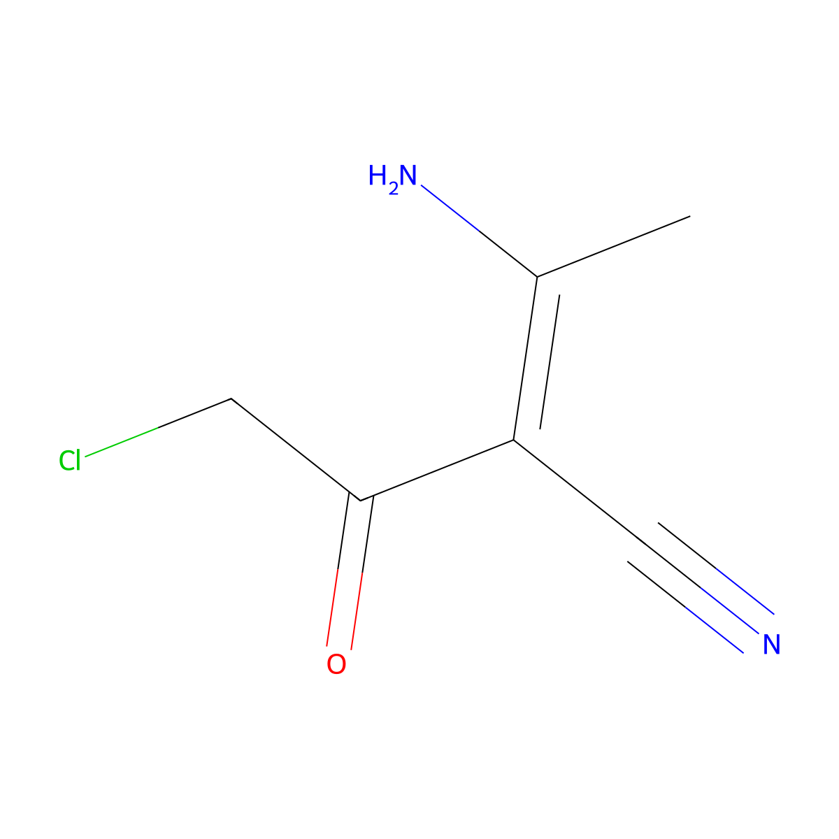 3-Amino-2-(2-chloroacetyl)but-2-enenitrile molecular structure, CAS 497084-16-9