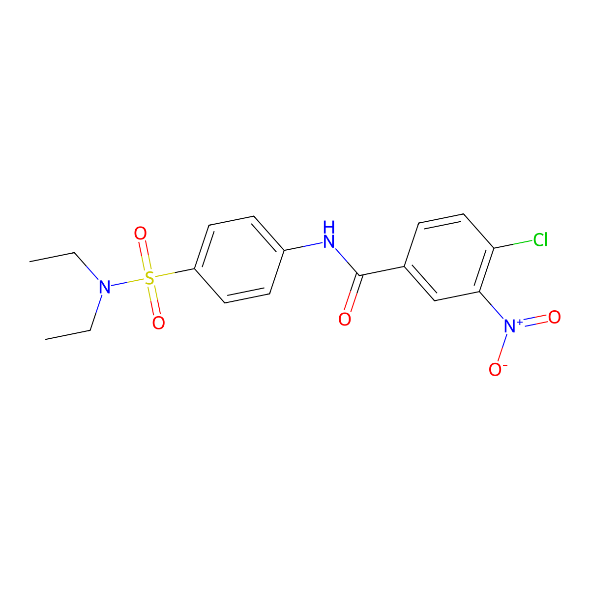 4-chloro-N-[4-(diethylsulfamoyl)phenyl]-3-nitrobenzamide molecular structure, CAS 497087-06-6