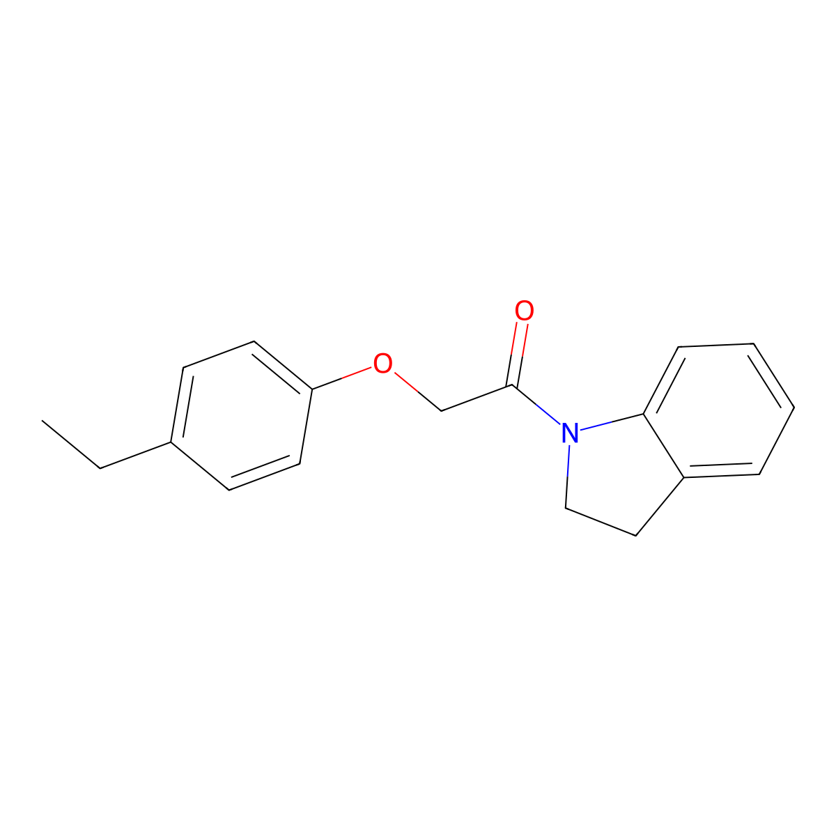 1-(2,3-Dihydroindol-1-yl)-2-(4-ethylphenoxy)ethanone molecular structure, CAS 497087-14-6