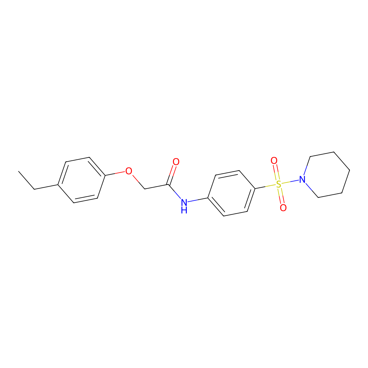 2-(4-ethylphenoxy)-N-[4-(1-piperidinylsulfonyl)phenyl]acetamide molecular structure, CAS 497087-15-7