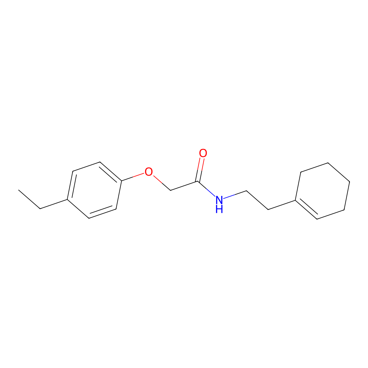 N-[2-(1-cyclohexen-1-yl)ethyl]-2-(4-ethylphenoxy)acetamide molecular structure, CAS 497087-16-8