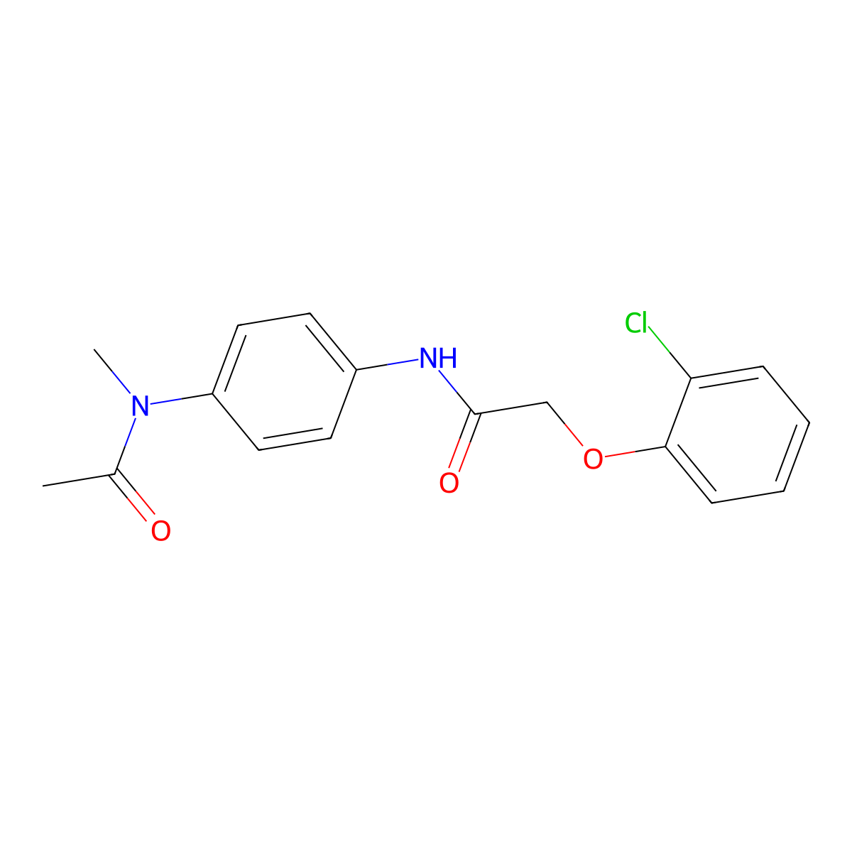N-{4-[acetyl(methyl)amino]phenyl}-2-(2-chlorophenoxy)acetamide molecular structure, CAS 497087-20-4
