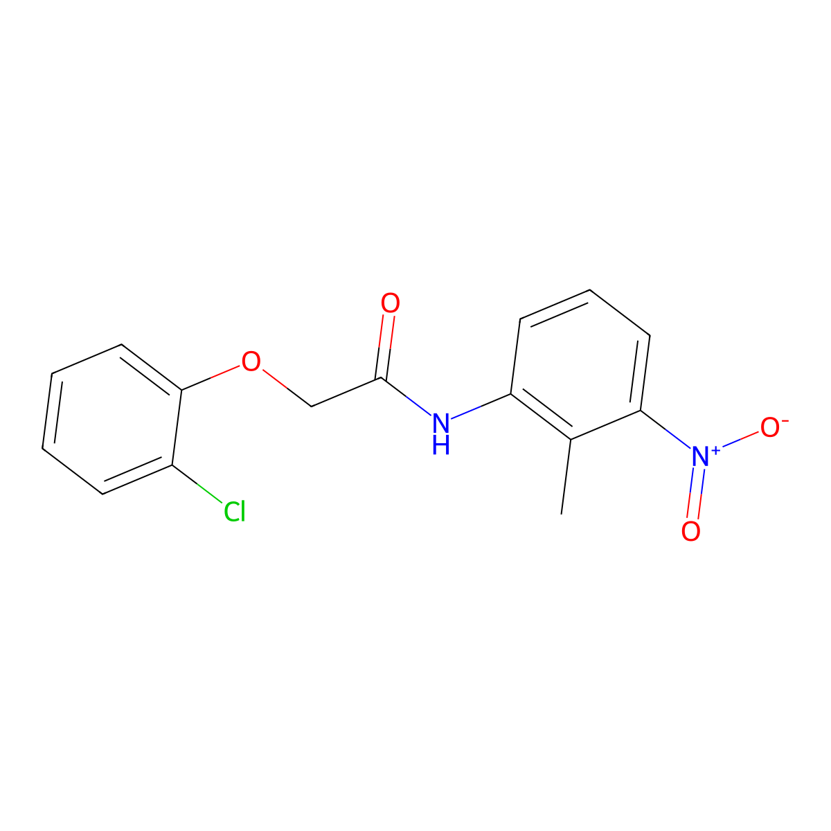 2-(2-chlorophenoxy)-N-(2-methyl-3-nitrophenyl)acetamide molecular structure, CAS 497087-23-7