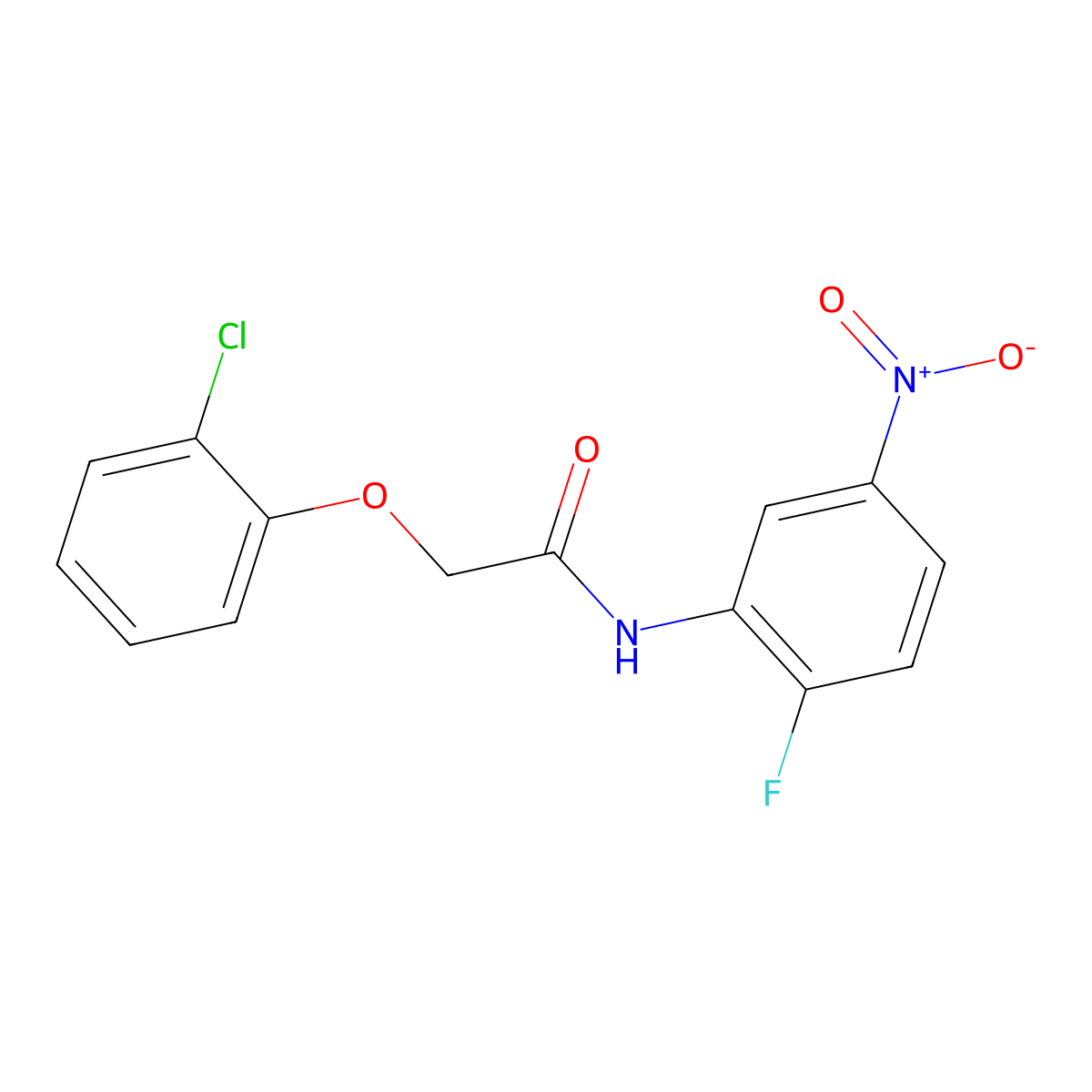 2-(2-chlorophenoxy)-N-(2-fluoro-5-nitrophenyl)acetamide molecular structure, CAS 497087-24-8
