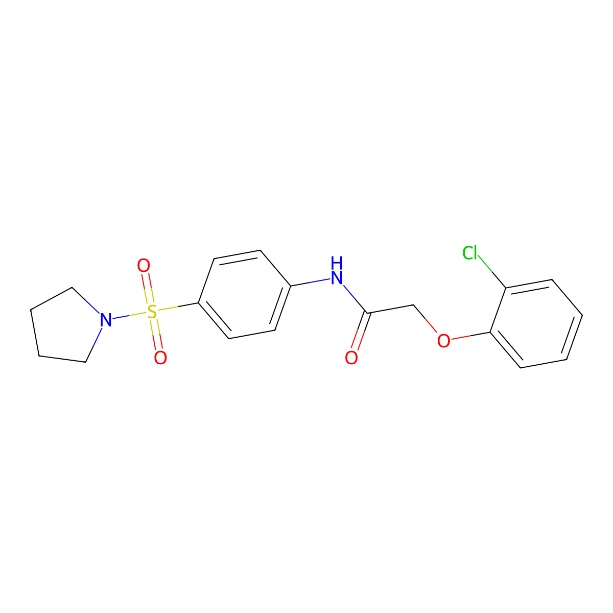 2-(2-chlorophenoxy)-N-[4-(1-pyrrolidinylsulfonyl)phenyl]acetamide molecular structure, CAS 497087-25-9