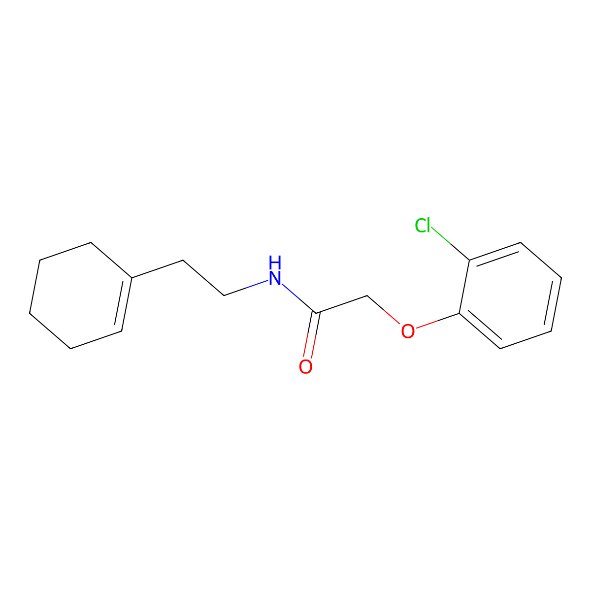 2-(2-chlorophenoxy)-N-[2-(1-cyclohexen-1-yl)ethyl]acetamide molecular structure, CAS 497087-27-1