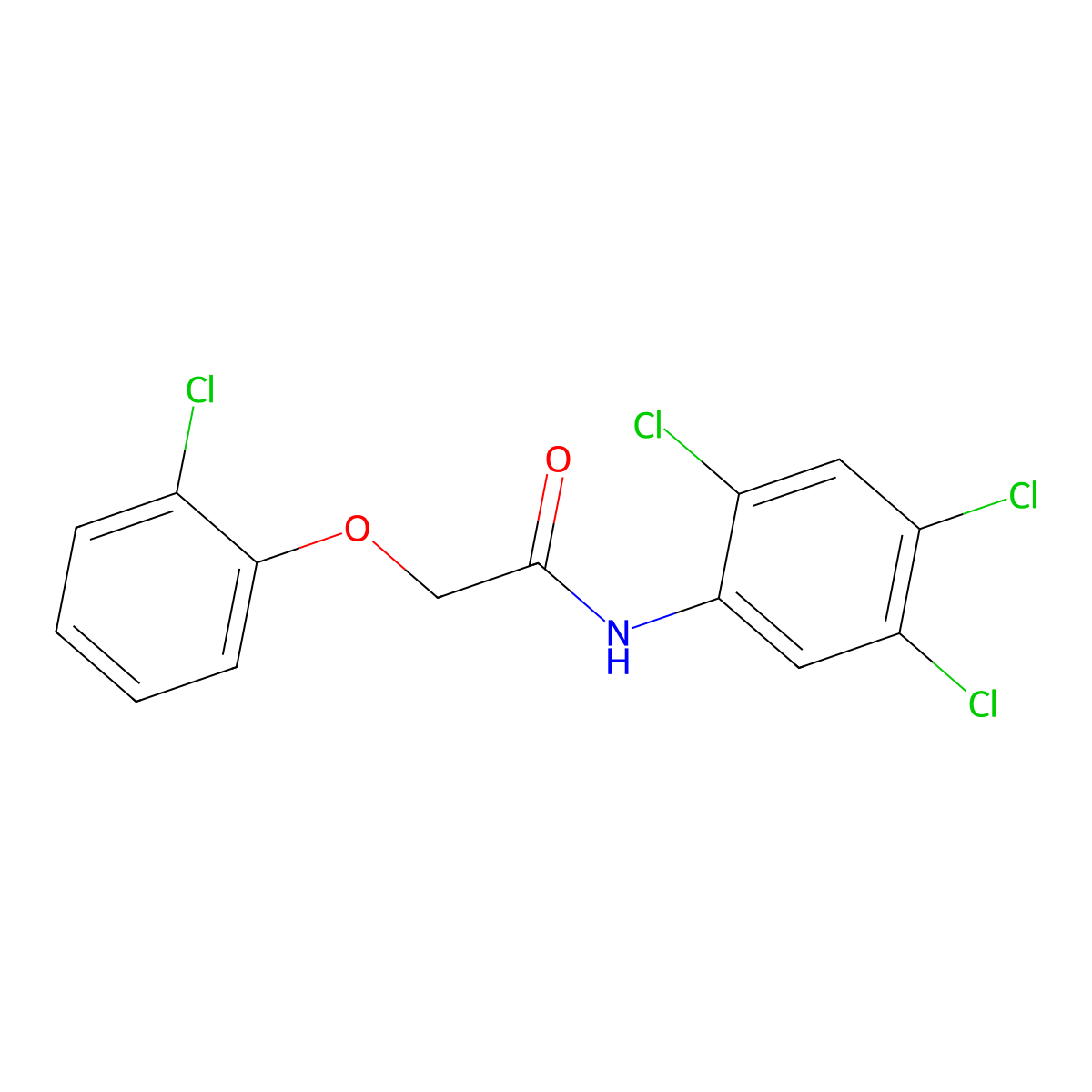 2-(2-chlorophenoxy)-N-(2,4,5-trichlorophenyl)acetamide molecular structure, CAS 497087-28-2