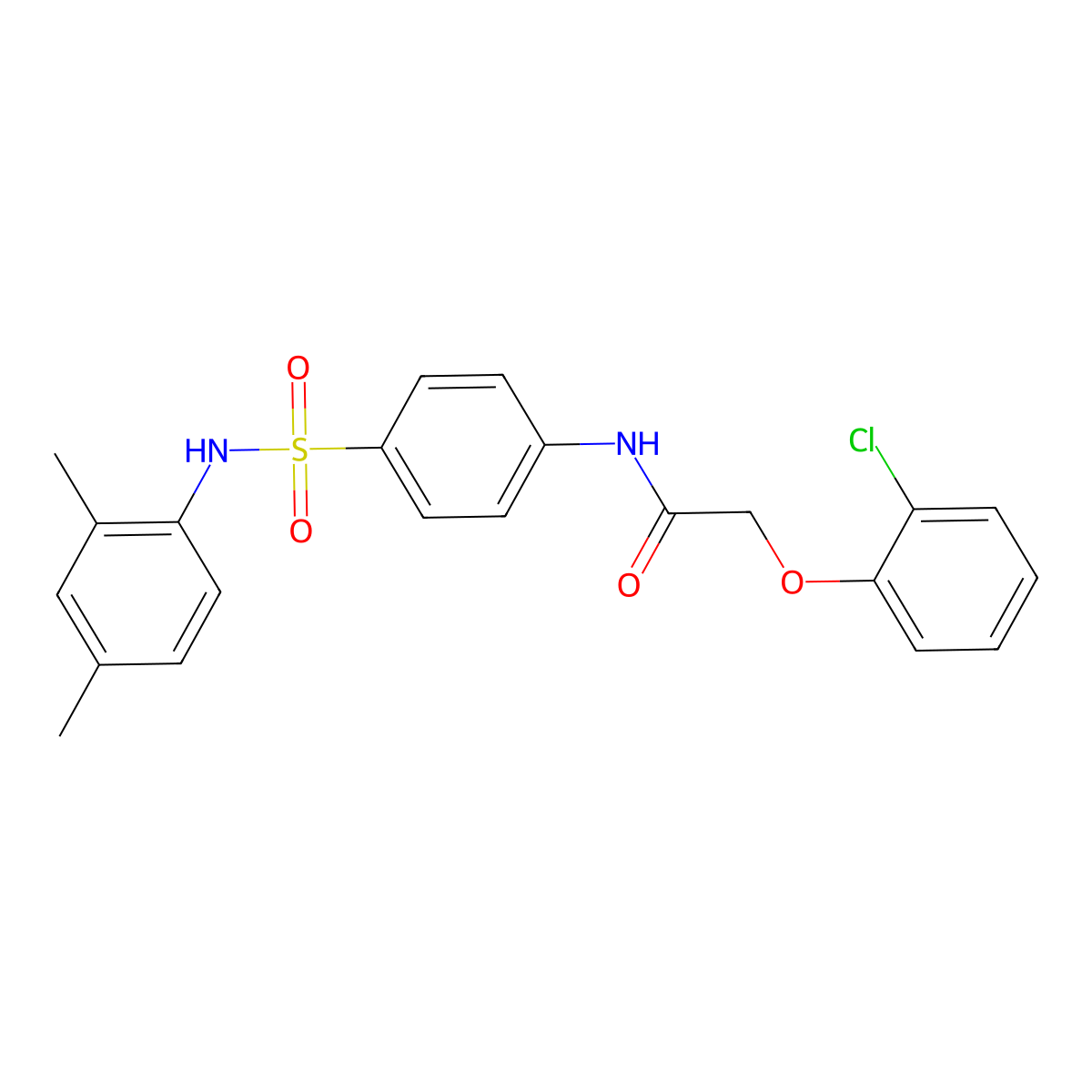 2-(2-chlorophenoxy)-N-[4-[(2,4-dimethylphenyl)sulfamoyl]phenyl]acetamide molecular structure, CAS 497087-29-3